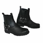 NEW Mens Motorcycle / Cruiser Style Short Rebel Harness Biker Leather Boot