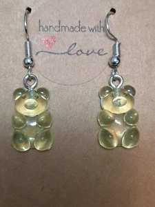 Hellgelbe transparente Gummibärchen Ohrringe süß schrullig Geschenk  - Bild 1 von 1