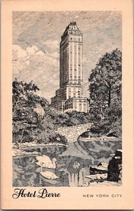 Tarjeta publicitaria Steelógrafo Hotel Pierre New York City obra de arte grabada en acero - Imagen 1 de 7
