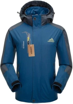 Lixada Men's Waterproof Hooded Jacket Waterproof Jacket Ski Jacket Winter Rain - Image 1 of 4