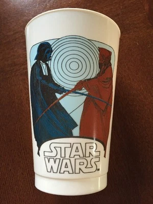 Star Wars Darth Vader y Obi Coca Cola 1977 taza de plástico edición de coleccionista (B107) Foto 1 de 4