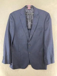 Giacca tuta uomo Jos A Bank Reserve 44L blu check misto lana - Foto 1 di 12