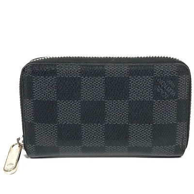Auth Louis Vuitton Zippy Coin Purse Coin Case Damier Graphite Wallet N63076 - Image 1 of 4