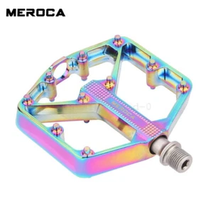 1Pair MTB Cycling Pedals Black Rainbow Bike Bicycle Sealed DU Bearing HOT - Picture 1 of 12