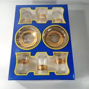 Coskun KRISTAL, türkisches 12-teiliges Kristall Teeglas Set 12Kt Gold - Bild 1 von 15