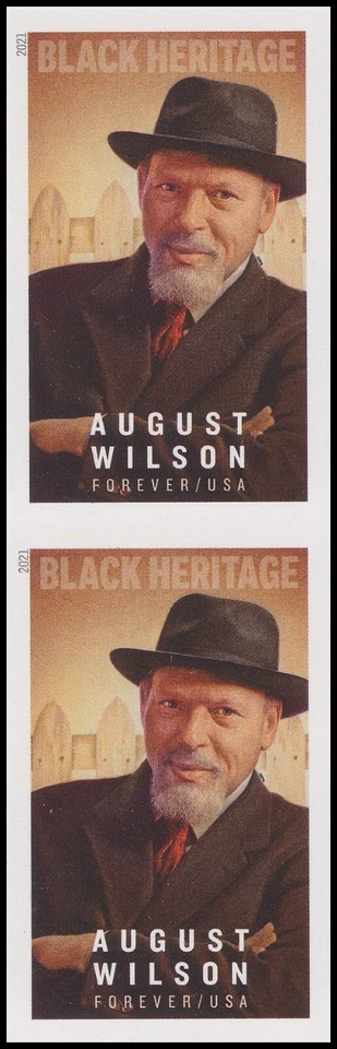US 5555a Black Heritage August Wilson imperf NDC vert pair MNH 2021 - Image 1 of 1