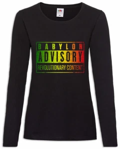 Babylon Advisory Damen Langarm T-Shirt Rasta Irie Reggae Jamaica Rastafari - Picture 1 of 1