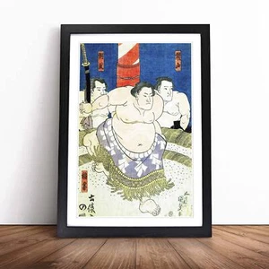 Drei Sumo-Ringer gerahmte Leinwand Wandkunstdruck Poster Bild, Wohndeko - Bild 1 von 9