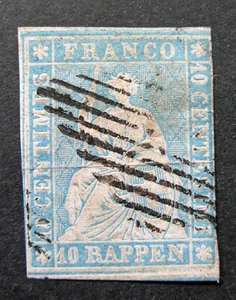 Suiza 1855 a 1857 Scott #27a Usado - Scott 2010 Catálogo Valor $425,00! - Imagen 1 de 2