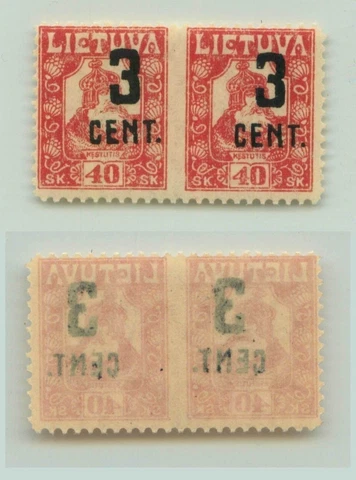 Lithuania 1922 SC 145a MNH missing perf . f3116 Cover