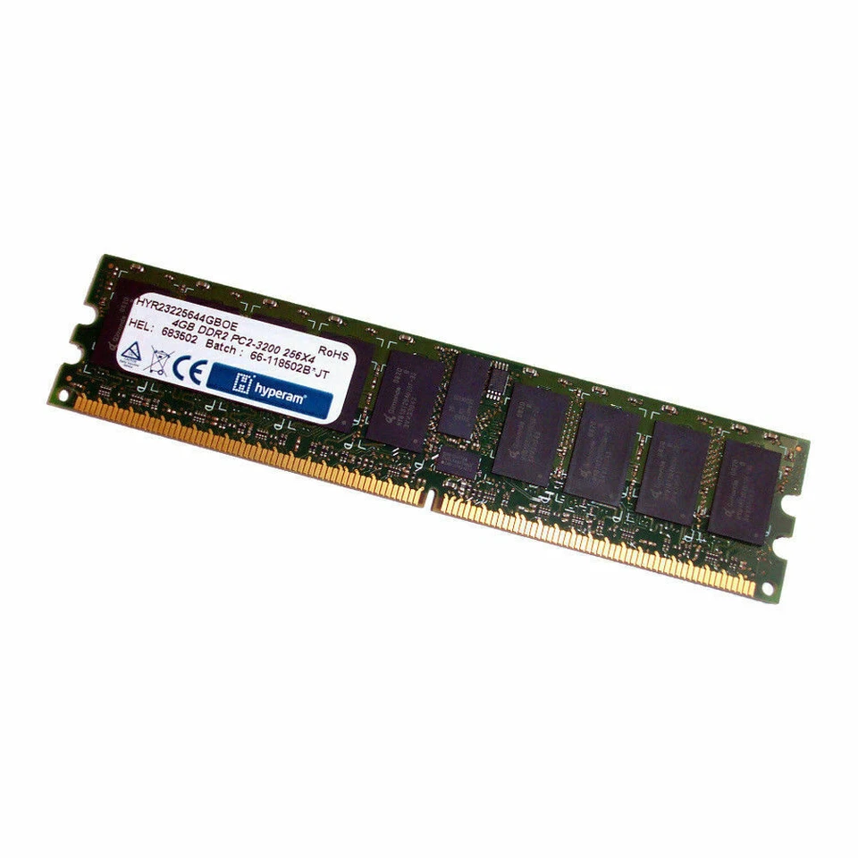 Hypertec 4GB PC2-3200 400MHz 240-Pin ECC Reg DDR2 Server RAM HYR23225644GBOE - Image 1 of 1