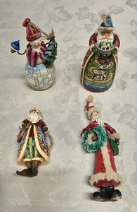 4 pc Jim Shore Santa & Snowman Set Ornaments Christmas - Picture 1 of 6