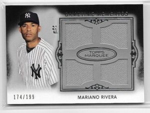 2011 Topps Marquee GAMETIME MEMENTOS Mariano Rivera Yankees QUAD GU RELICS #/199