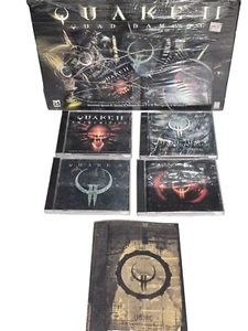 Quake II Quad Damage PC Big Retail Box 4 disc Set w/ Mission Packs Netpack CIB - Picture 1 of 10