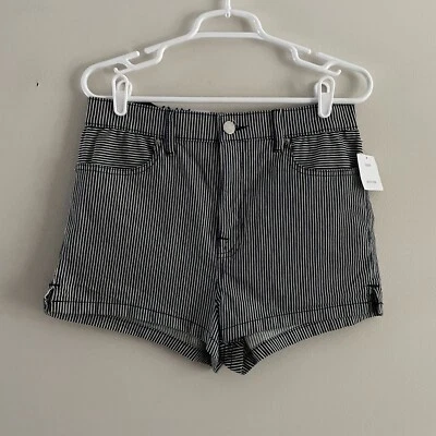 Pantalón Corto Urban Outfitters BDG Wmn 30W Azul/Blanco Rayas Súper Alto Tiro Nuevo con Etiquetas Foto 1 de 4