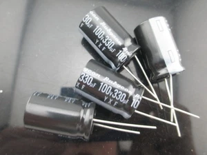 4pcs RUBYCON YXF 330uf 100v 330mfd Capacitor high frequency 105℃ 16*25mm - Picture 1 of 3