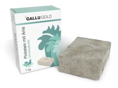 GALLUGOLD Geflügel & Hühnerfutter Pickstein mit Anis Beschäftigung Pickschale - Bild 1 von 4