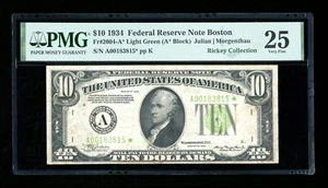DBR 1934 $10 LGS FRN STAR Boston Fr. 2004-Algs* PMG 25 Serial A00183815* - Picture 1 of 2