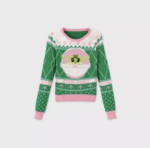 Brand New Toddler Girl Star Wars Yoda Fair Isle Pullover Sweater Size XS - Picture 1 of 4