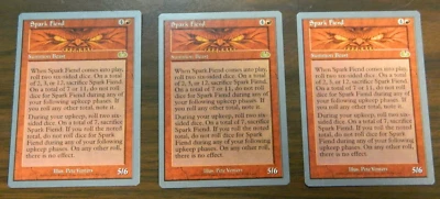 MTG Unglued Spark Fiend x3  Red Rare (#51) Excellent - NM Cond - Image 1 of 2