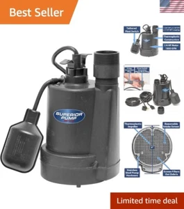 1/4-HP Thermoplastic Submersible Sump Pump with Tethered Float Switch - Picture 1 of 8