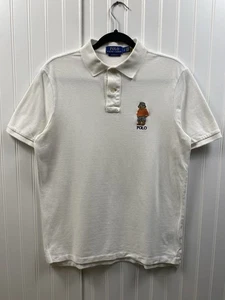 Polo Ralph Lauren Polo Bear Polo Collar Shirt Men’s Small White Embroidered - Bild 1 von 5