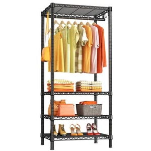 H4 Mini Portable Closet, 4 Tiers Freestanding Clothing Garment Rack for Small... - Picture 1 of 7