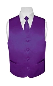 BOY'S Dress Vest & NeckTie Solid PURPLE INDIGO Color Neck Tie Set Boys Size 4 - Picture 1 of 3