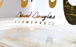 David Douglas Flameproof Coffee Pot Gold Black Teardrop MCM 8" Vintage Glass - Picture 1 of 8