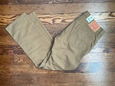 Pantalones de mezclilla Levi's 513 ajustados elásticos rectos beige etiqueta roja 34x30 nuevos con etiquetas Foto 1 de 4