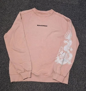 Maharishi Rare Discontinued Pink Embroidered Dragon Sleeve Sweatshirt M - Bild 1 von 5