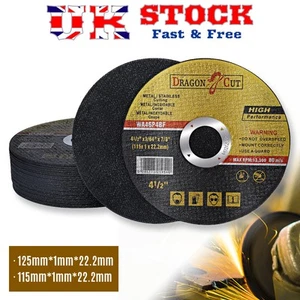 Pro Ultra Thin 1mm Metal Cutting Slitting Discs Pack 115/125mm For Angle Grinder - Picture 1 of 14