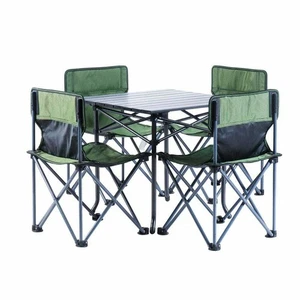 Juego de mesa de comedor plegable portátil para camping picnic aluminio enrollable - 5 piezas - OB - Imagen 1 de 1