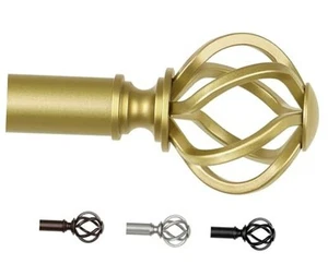 Curtain Rod 32 to 58 Inches (2.6 to 4.8 ft), Decorative Curtain 32-58" Gold - Picture 1 of 7