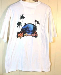 Speedo Surf T Shirt Mens XL White Surfer Tropical 100% Cotton Double Sided - Picture 1 of 7