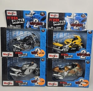 Maisto Fresh Metal 1/18 Diecast Motorcycle Lot Of 4 Honda,Ducati,Suzuki NEW - Picture 1 of 9
