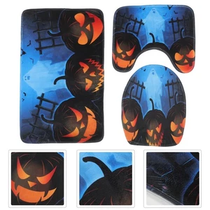  3 in 1 Bat und Vogelscheuche Muster Bad Mat Set Rutschfeste Waschraum Teppich - Bild 1 von 12