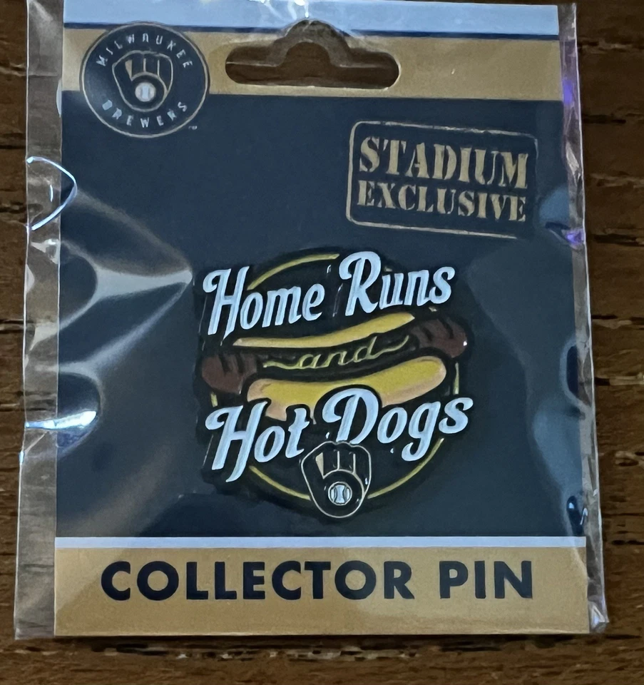 Milwaukee Brewers Enamel Home Run Hot Dogs Pin Brand New Stadium Exclusive - Image 1 of 1