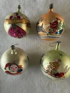 Mundgeblasene mundbemalte Glas Ornamente Polen 4er Set Glitzer siehe Fotos - Bild 1 von 21