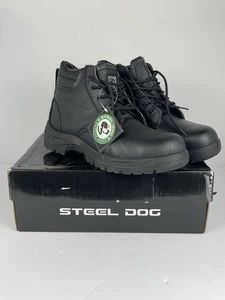 Botas de trabajo STEEL DOG para hombre talla 10 negras resistentes al aceite y al ácido con puntera de acero - Imagen 1 de 11