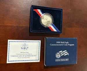 2008-S US Mint Bald Eagle Commemorative Coin Proof 90% Silver Dollar - Picture 1 of 1