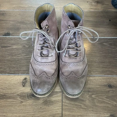 SEBAGO Claremont Women’s Wingtip Mahogany Brown Leather Bootie Boots 5.5m - Image 1 of 4