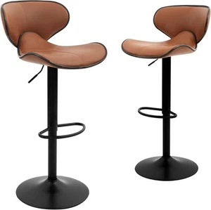 NEW Counter Height Bar Stools Set of 2 Barstools Adjustable Swivel Dinning Chair - Picture 1 of 5