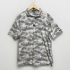 Bad Birdie Salt Shaker Polo Men’s 2XL Gray White Camo Performance Short Sleeve - Picture 1 of 8