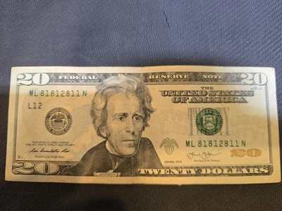 2013 $20 Dollar TRINARY 812 *Giggity* FANCY SERIAL Number Bill Federal Note - Image 1 of 2