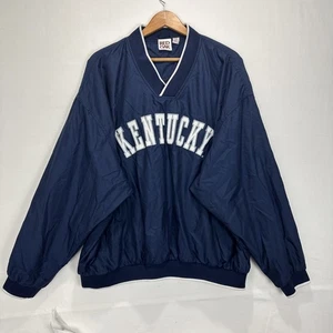VTG Kentucky Wildcats Spellout Pullover Lined Windbreaker Sports Jacket Sx XXL - Picture 1 of 8