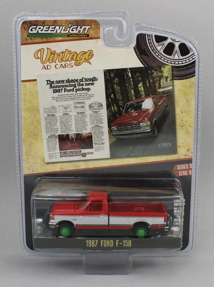 1:64 GreenLight *VINTAGE AD CARS* Red 1987 Ford F-150 *GREEN MACHINE* NIP! - Image 1 of 1