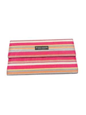 Cartera vintage Kate Spade a rayas horizontales triple pliegue Foto 1 de 4