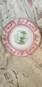 ARTÍCULOS DE TRANSFERENCIA ANTIGUOS ROJO VERDE T MAYER CANOVA STOKE EN PLACA TRENT STAFFORDSHIRE - Imagen 1 de 6