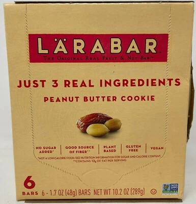 Nueva caja de 6 galletas de mantequilla de maní Lara Bar Foto 1 de 4